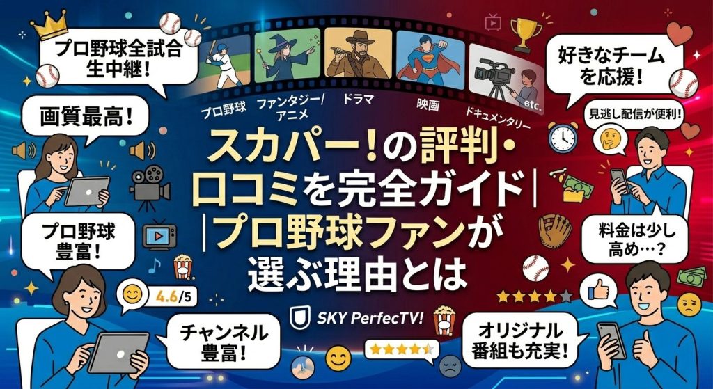 スカパー!の評判・口コミを完全ガイド｜プロ野球ファンが選ぶ理由とは
