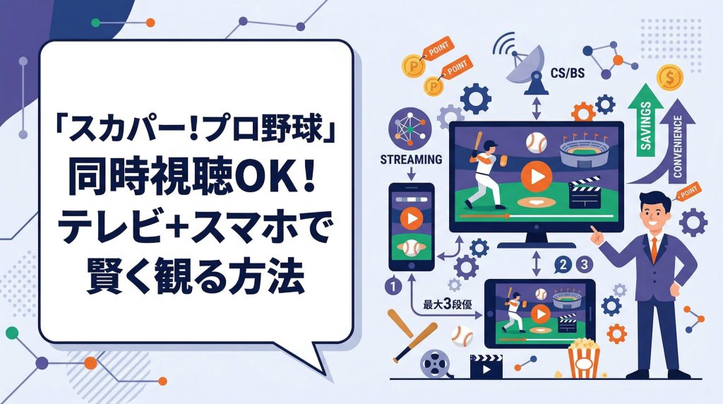 スカパー!プロ野球セットで同時視聴する方法【テレビとスマホは同時OK】