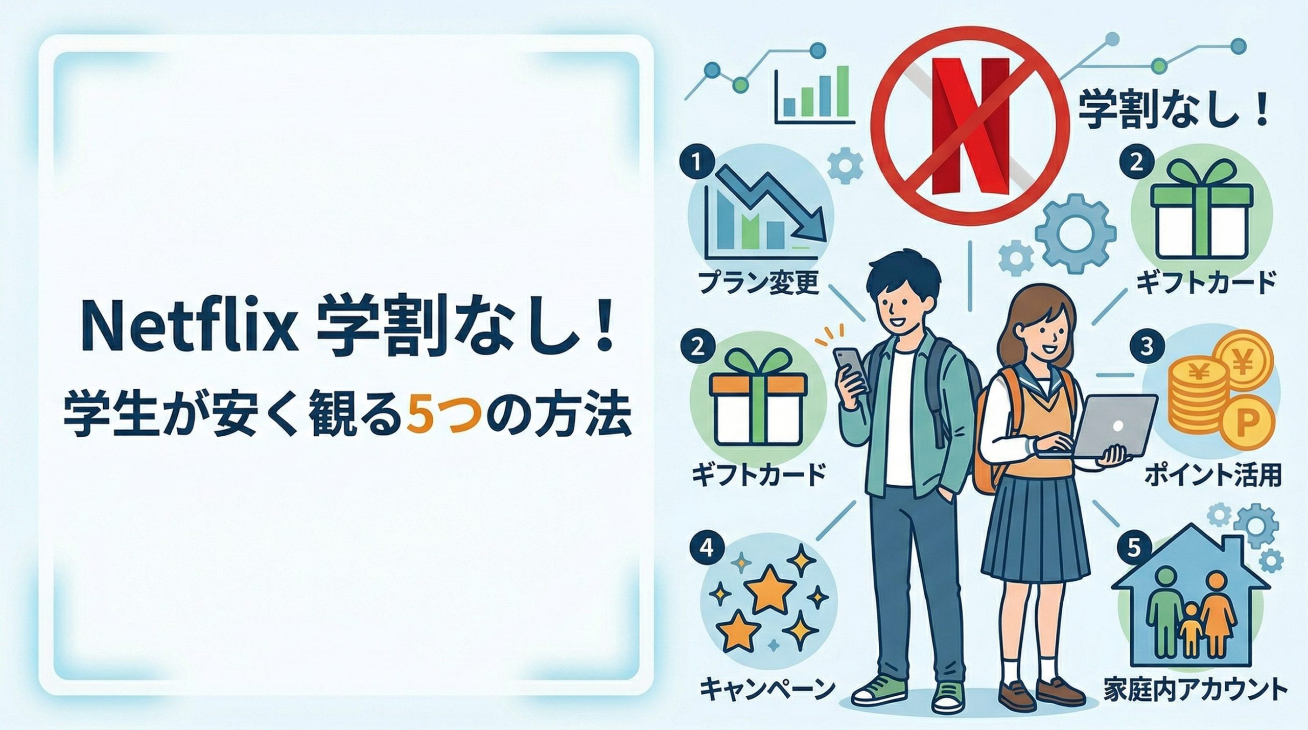 Netflixに学割はない!学生が料金を安くする5つの方法