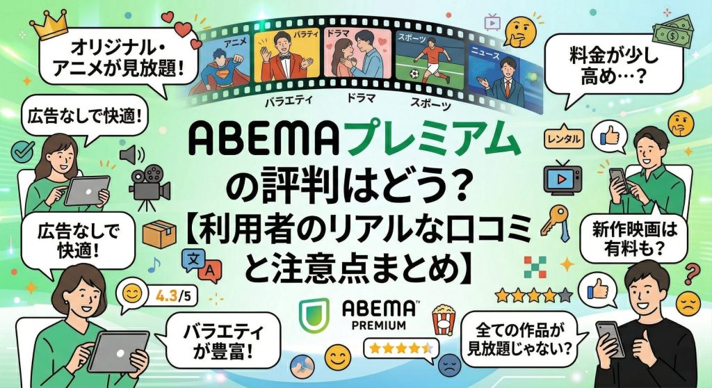 ABEMAプレミアムの評判はどう？｜利用者のリアルな口コミと注意点まとめ