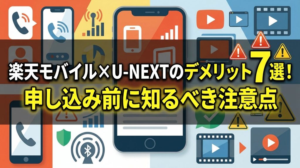 楽天モバイル×U-NEXTのデメリット7選！申し込み前に知るべき注意点