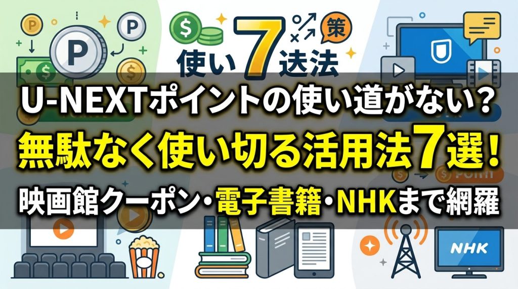 U-NEXTポイントの使い道がない？映画館で使える？無駄なく使い切る活用法7選！