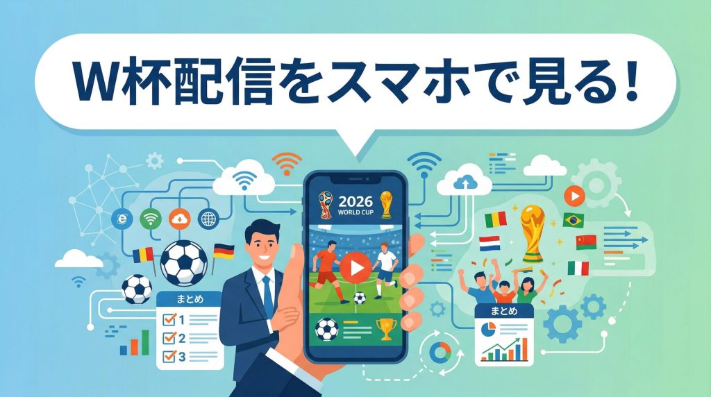 【2026年】ワールドカップの配信をスマホで視聴する方法！ネット配信情報まとめ