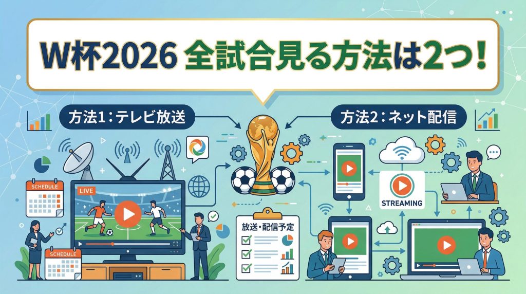 ワールドカップ2026を全試合見る方法は2つだけ！放送・配信予定を徹底解説