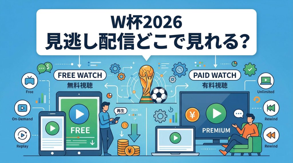 ワールドカップ2026の見逃し配信はどこで見れる？無料・有料の視聴方法を解説