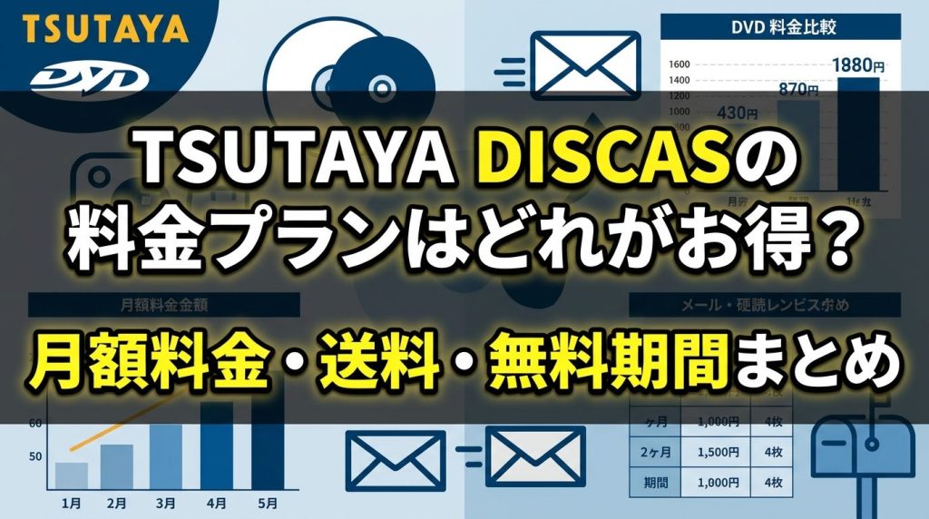 TSUTAYA DISCASの料金プランはどれがお得？月額料金・送料・無料期間まとめ
