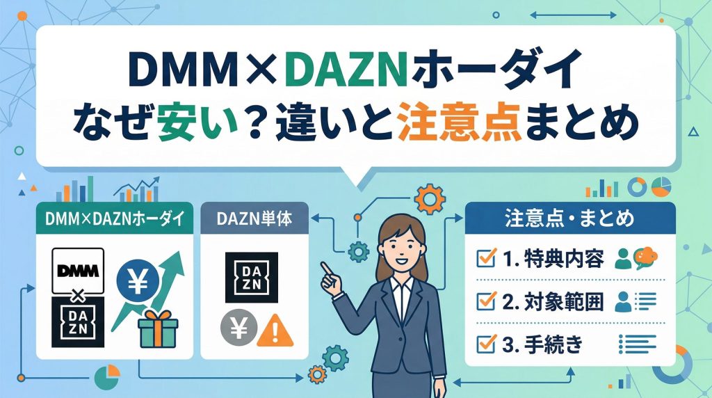 DMM×DAZNホーダイはなぜ安い？DAZN単体との違いと注意点まとめ