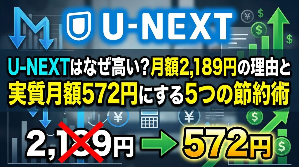 U-NEXTはなぜ高い？月額2,189円の理由と実質月額572円にする5つの節約術