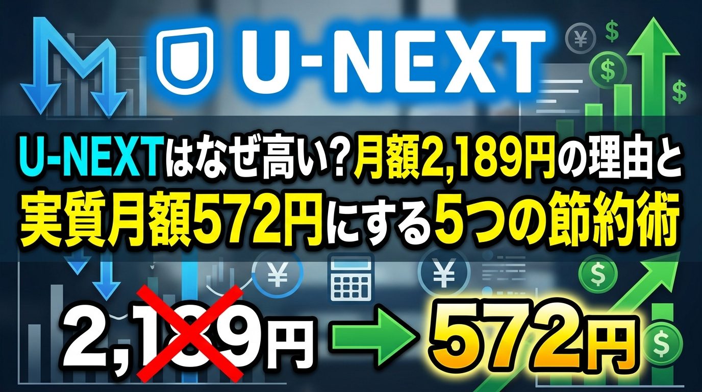 U-NEXTはなぜ高い?月額2,189円の理由と実質月額572円にする5つの節約術